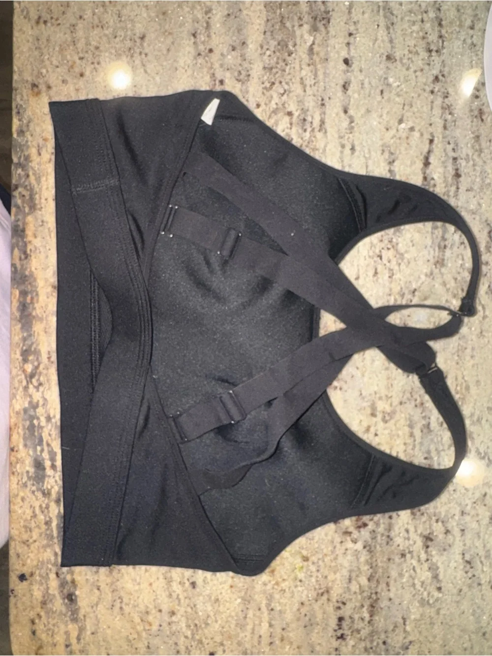 Nike Black Sports Bra with White Swoosh Graphic
